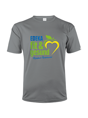 Das Laufteam von Edeka geht bei den Firmenläufen in diesem Jahr in einem individuellen Funktionsshirt von DEE an den Start.