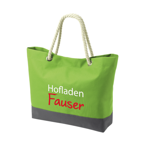 Einkaufstasche in Grün für den Hofladen Fauser.