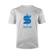 Hier sehen Sie ein schlichtes Laufshirt, welches durch ein großflächiges, waschechtes, blaues Logo aufgewertet wird. Das Design haben wir für die Sauna Kliniken Berlin Brandenburg entworfen. 